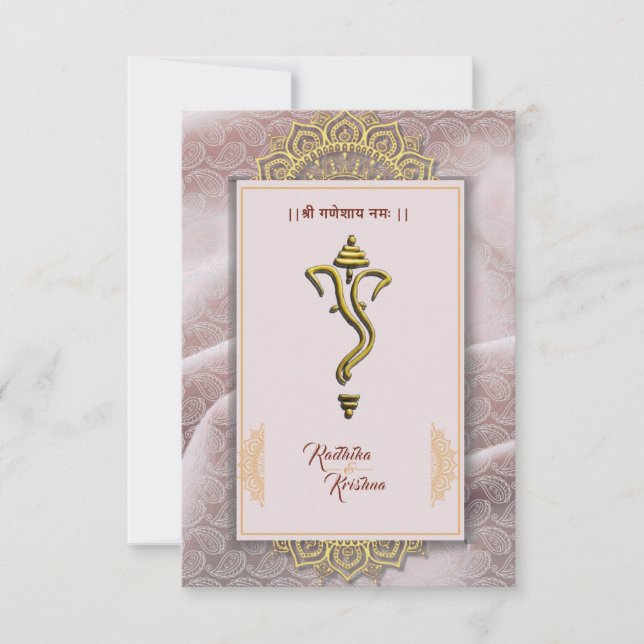 Indische Trauung Ganesha Einladung (Vorderseite)