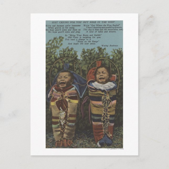 Indische Twins in Paposes & "Just Cry �" Postkarte (Vorderseite)