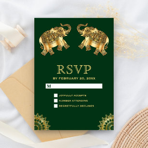 Indische UAWG der grünen Goldstaaten RSVP Karte
