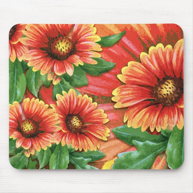 Indische umfassende Blumen-Mausunterlage Mousepad (Vorne)