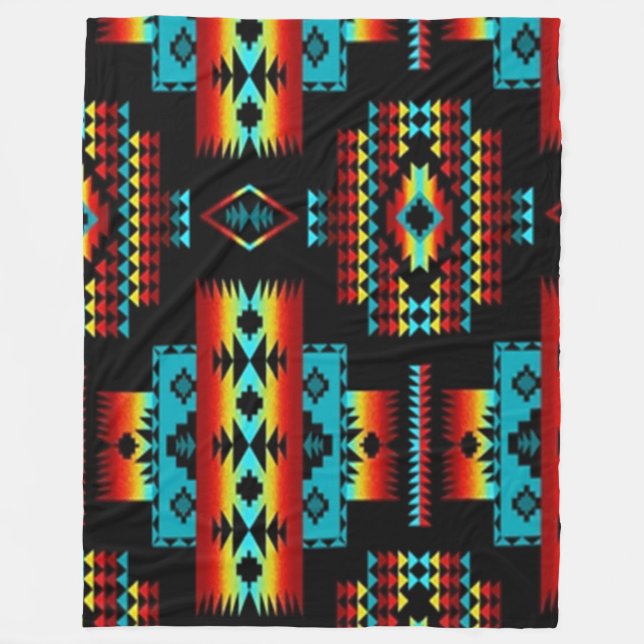 INDISCHE UMFASSENDE (simulierte) Fleece-Decken Fleecedecke (Vorderseite)