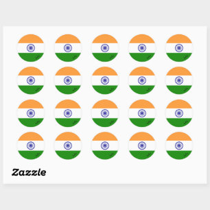 Indische und indische Flagge Patrioten, Urlaub / S Runder Aufkleber