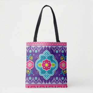 Indische und pakistanische LKW-Kunst nahtloses Mus Tasche