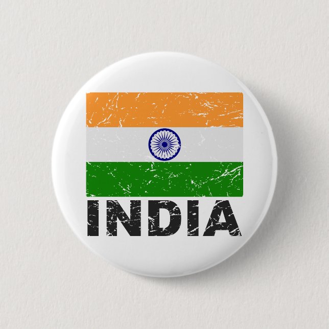 Indische Vintage-Flagge Button (Vorderseite)