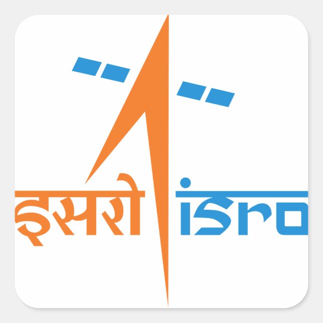 Indische Weltraumforschungsorganisation (ISRO) Quadratischer Aufkleber (Vorderseite)
