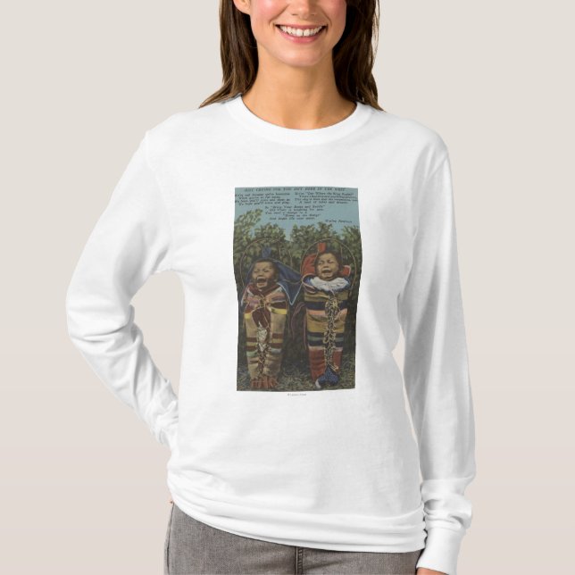 Indische Zwillinge in Papooses u. "in gerade T-Shirt (Vorderseite)
