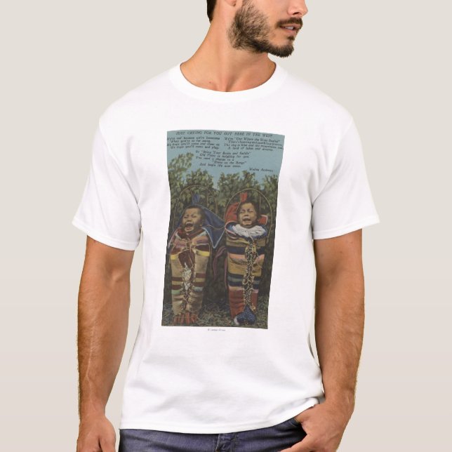 Indische Zwillinge in Papooses u. "in gerade T-Shirt (Vorderseite)
