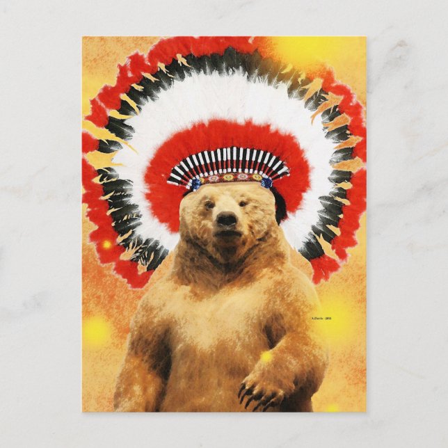 Indischer Amerikanische Ureinwohner Bär! Postkarte (Vorderseite)