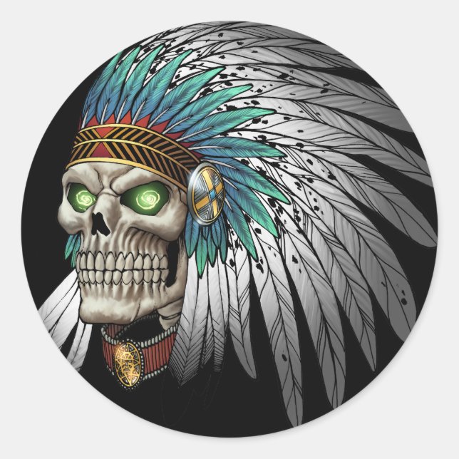 Indischer Amerikanische Ureinwohner-Stamm-Gothic-S Runder Aufkleber (Vorderseite)