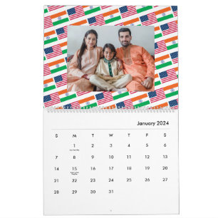 Indischer Amerikanischer Add Foto Flags कै ड 2026  Kalender