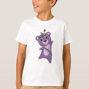 Indischer Bär Lila Fashion Teddy Feather Niedlich T-Shirt