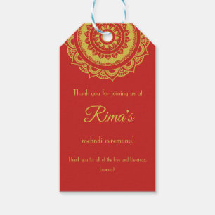 Indischer BlumengoldMehndi Entwurfs-Geschenk-Umbau Geschenkanhänger