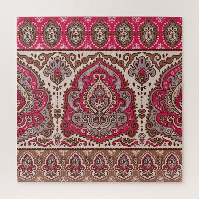 Indischer Blumenpaisley, ethnische Mandala Muster. (Vertikal)