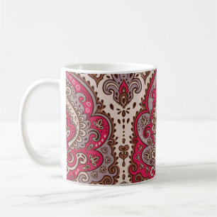 Indischer Blumenpaisley, ethnische Mandala Muster. Kaffeetasse