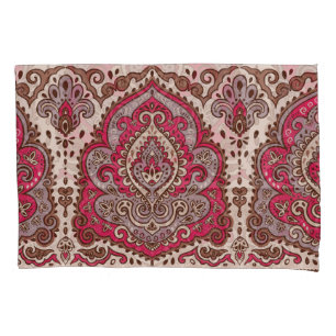 Indischer Blumenpaisley, ethnische Mandala Muster. Kissenbezug
