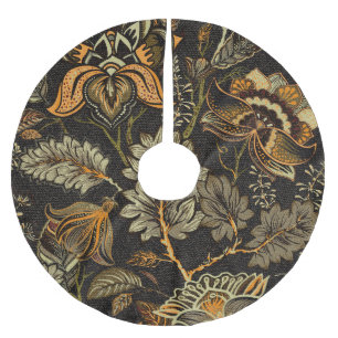 Indischer Blumenpaisley, nahtlos ethnisches Muster Polyester Weihnachtsbaumdecke