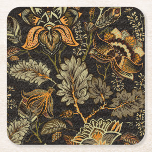 Indischer Blumenpaisley, nahtlos ethnisches Muster Rechteckiger Pappuntersetzer