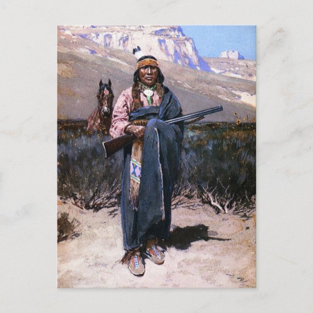 Indischer Brave 1891 Postkarte (Vorderseite)