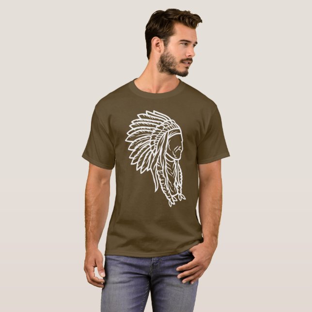 Indischer Chef Vintag Boho Indian Apache T-Shirt (Vorne ganz)