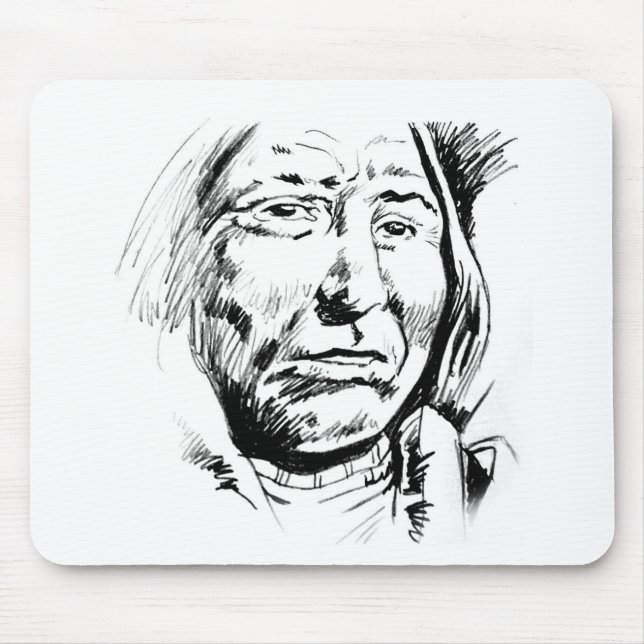 Indischer Chefink Sketch Motivierend Mousepad (Vorne)