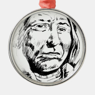 Indischer Chefink Sketch Motivierend Silbernes Ornament