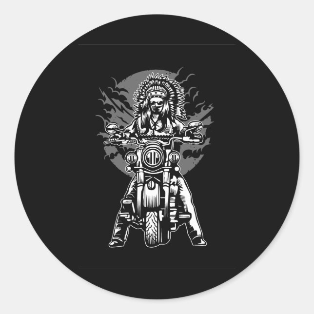 Indischer Chefmotorrad Runder Aufkleber (Vorderseite)