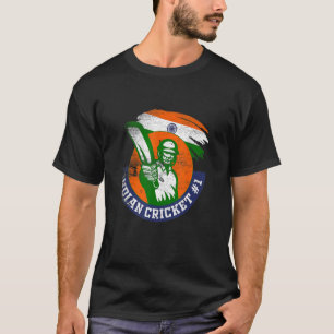 Indischer Cricket-Game Nummer Eins-Fan Vintag T-Shirt
