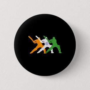 Indischer Cricket-Team-Cricketer-Fan-Tsmen-Flagge  Button