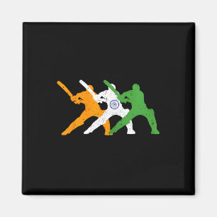 Indischer Cricket-Team-Cricketer-Fan-Tsmen-Flagge  Magnet