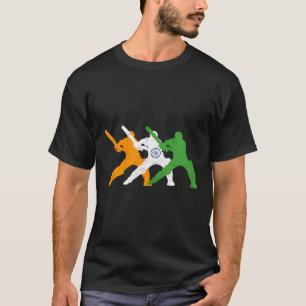 Indischer Cricket-Team-Cricketer-Fan-Tsmen-Flagge T-Shirt