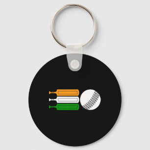 Indischer Cricketspieler Ll Indische Flagge Cricke Schlüsselanhänger