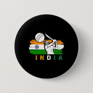 Indischer Cricketspieler Team Cricket Fans Indien Button