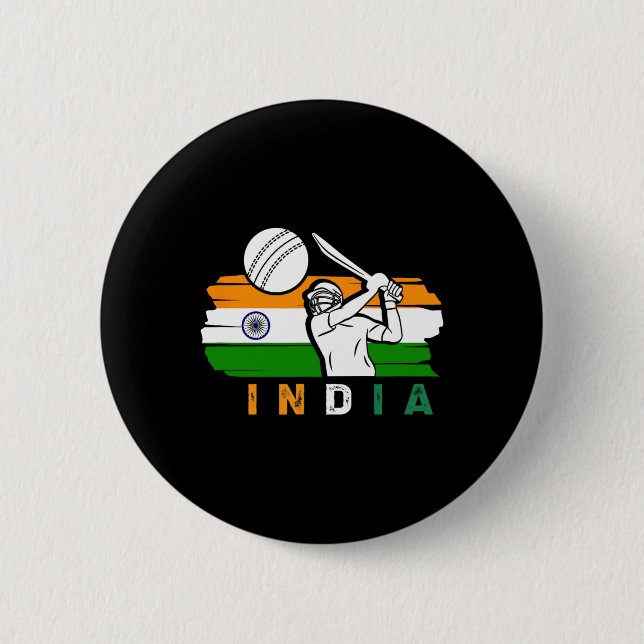Indischer Cricketspieler Team Cricket Fans Indien  Button (Vorderseite)