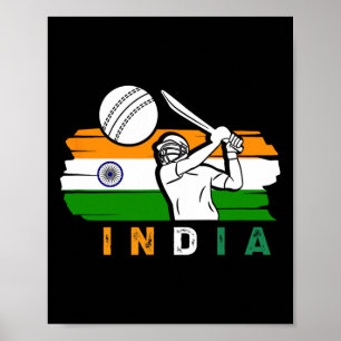 Indischer Cricketspieler Team Cricket Fans Indien Poster