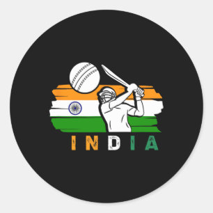 Indischer Cricketspieler Team Cricket Fans Indien  Runder Aufkleber