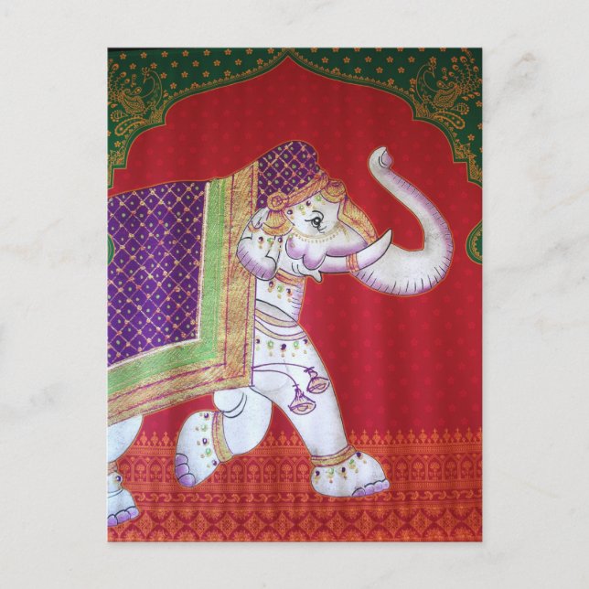 Indischer Elefant auf Postkarte (Vorderseite)