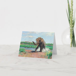 Indischer Elefant bei einem Waterhole von Wilhelm Dankeskarte