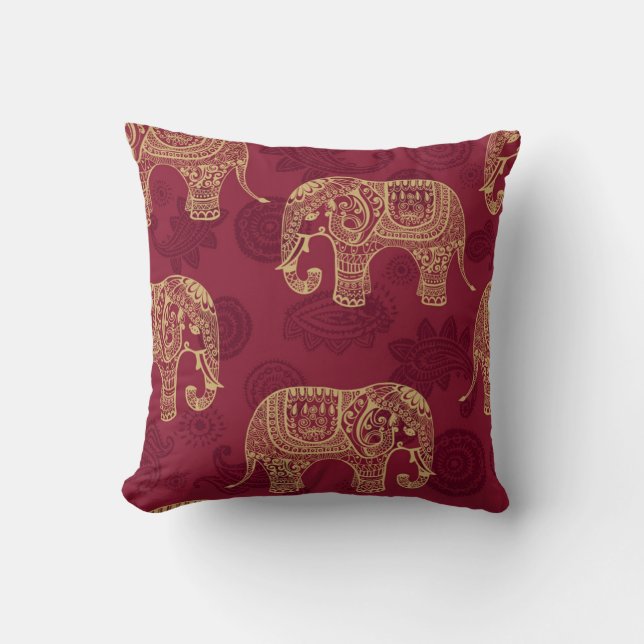 Indischer Elefant-Kissen Kissen (Vorderseite)