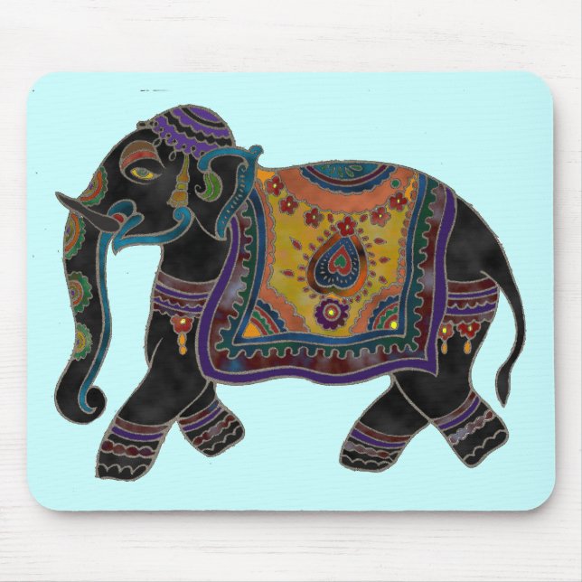 Indischer Elefant-Kunst Mousepad (Vorne)