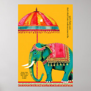 Indischer Elefant-Kunstprint Rajasthani-Kultur Poster