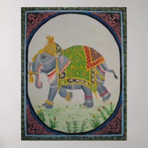Indischer Elefant-Malerei Poster