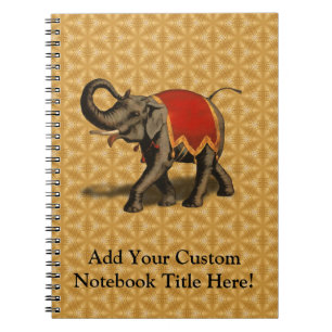 Indischer Elefant mit rotem Tuch Notizblock