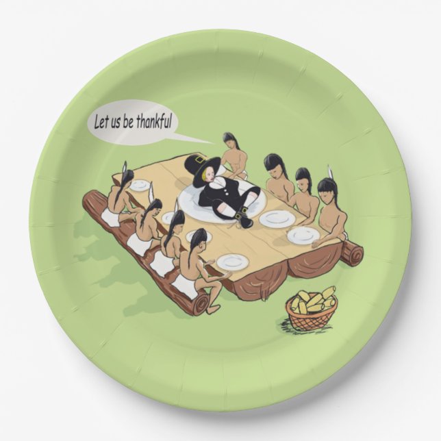 Indischer Erntedank Pappteller (Vorderseite)