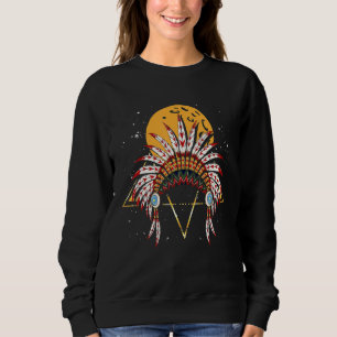 Indischer Federschmuck Sonnenuntergang Native Amer Sweatshirt