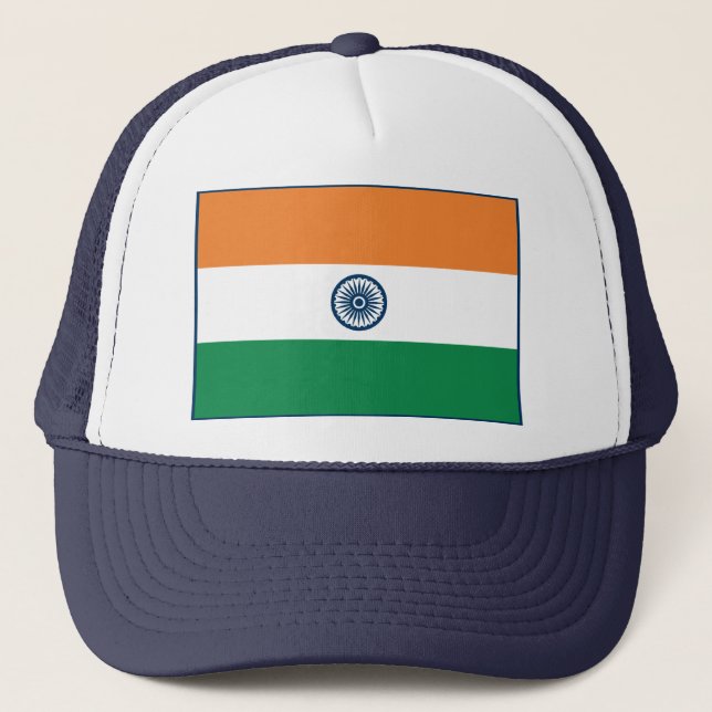 Indischer Flaggenhut Truckerkappe (Vorderseite)