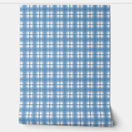Indischer Gingan - Blaubeer Sanftblau Tapete