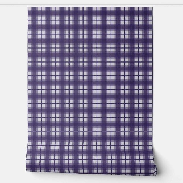 Indischer Gingham - Majestätisches Indigo Tapete (Abrollen)