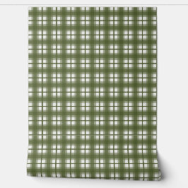 Indischer Gingham - Olivgrüne Tarnung Tapete