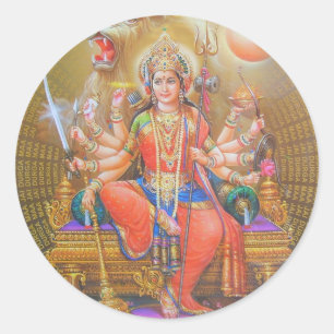 indischer Gott Runder Aufkleber