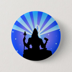 Indischer Gott Shiva - Knopf Button